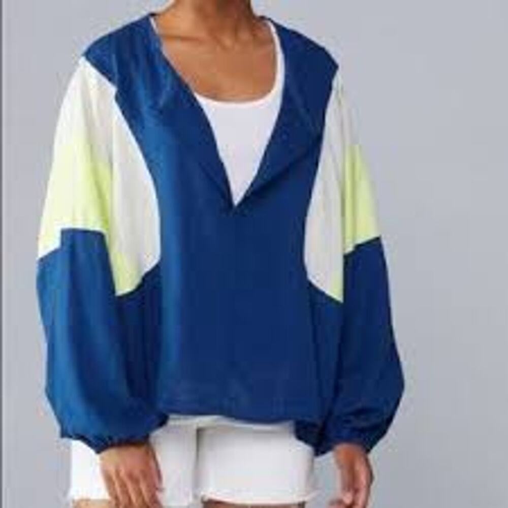 Free People Women's Beating Hearts Color-Block Drawstring Top Sz S